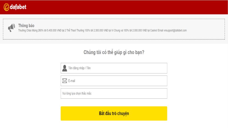 Liên hệ DAFABET qua chat live